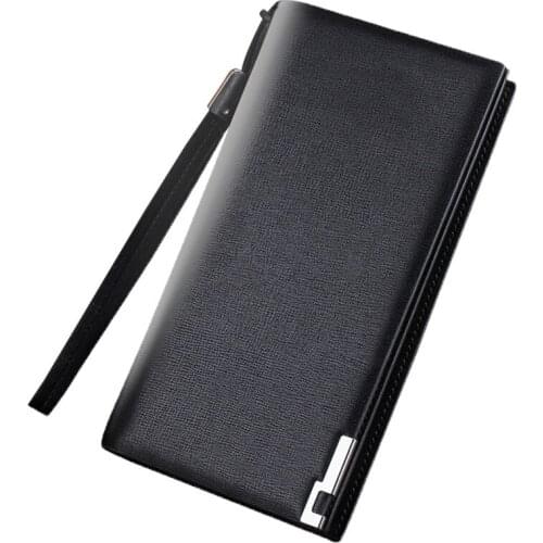 Mens Long Wallet Multifunctional Zipper Clutch European and American Mens Clutch