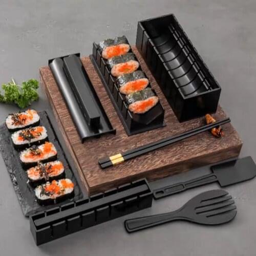 10Pcs/Set Sushi Maker Equipment Kit,Japanese Rice Ball Cake Roll Mold Sushi Multifunctional Mould Making Sushi Tools DIY