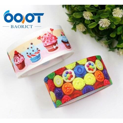 OOOT BAORJCT 184163,25 mm 10 yards cake Ribbons Thermal transfer Printed grosgrain Wedding Accessories DIY handmade material