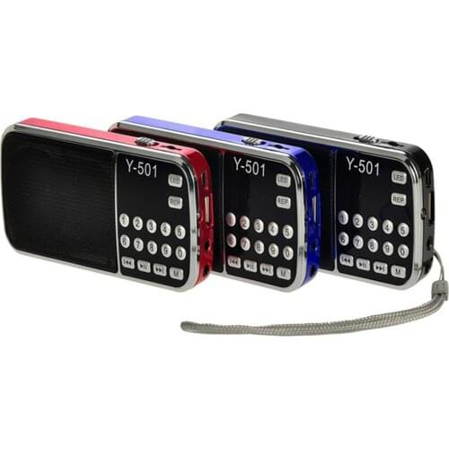 Portable HiFi Mini Speaker Multifunctional Digital MP3 Audio Player USB TF FM Radio LCD Screen Speaker with Flashlight