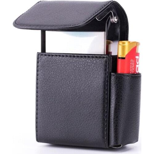 Portable Outdoor Stainless Steel PU Leather Smoking Case Accessories Cigar Cigarette Case Holder Pocket Box Storage Container