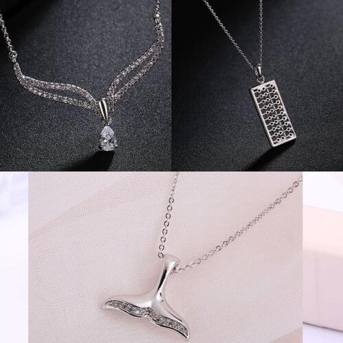 Romantic Animal Pendant Necklace For Girls 2019 Women Rhinestone Initial Necklace Alphabet Silver color Trendy New Charms