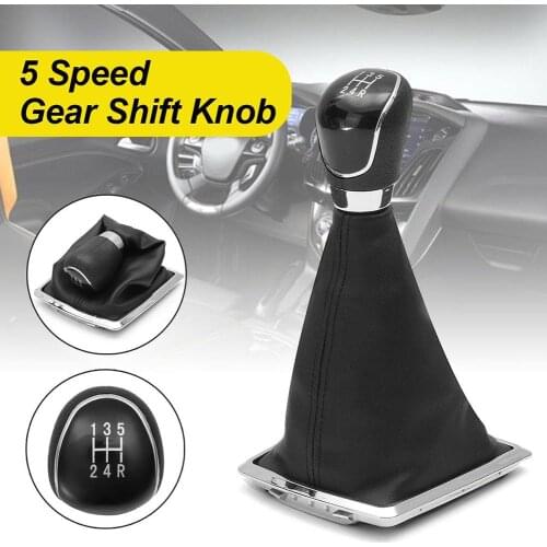 Gear Shifter Knob 5 Speeds Sticks Lever Gaiter Dustproof Cover for Ford Focus