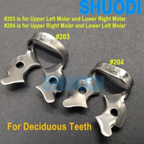 Dental Rubber Dam Clamps Oral Care Clip Dental Rubber Dam Clamp Clip #203 #204 For Deciduous Teeth Stainless Steel