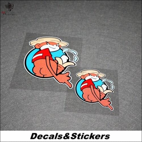 NO.L138 Cartoon Monkey Funny 3M Reflective Modified Stickers Car Glass Waterproof MOTO GP Decals Racing Motorcycle