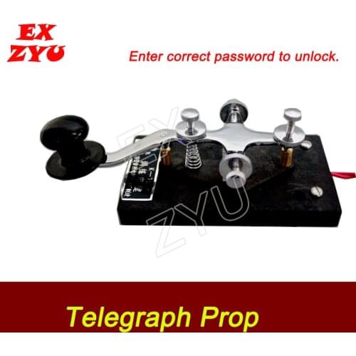 EXZYU Telegraph Prop Real Life Escape Room Game Enter Correct Password to Open Lock Chamber Code
