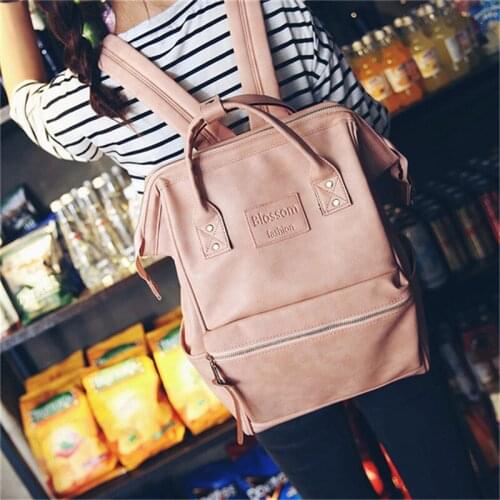 PU waterproof laptop backpack large capacity school bags travel backpack for teenage girls Mochila Bolsas brand women backpack