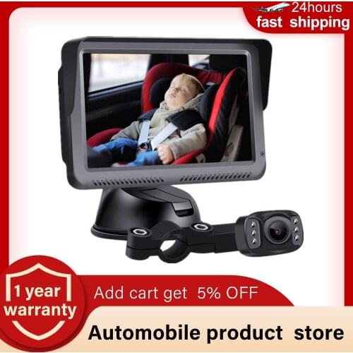 Baby Rear Display View Camera 5 inch HD Car Baby Rearview Mirror Observation Mirror Night Vision Monitor Display 120° wide angle
