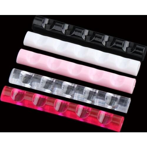 1Pc Nail Brush Stand 5 Grids Acrylic Rack Rest Painting Pen Holder Shelf Display Carrier Storage Tips Salon Manicure Tools