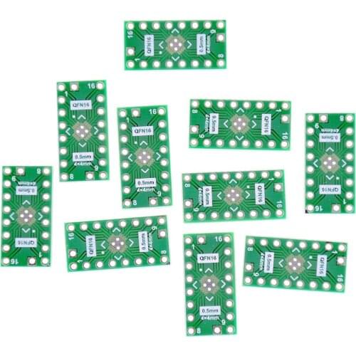 10 Pieces QFN16 Pin Pitch 0.65mm 0.5mm To DIP16 Adapter PCB Board Converter