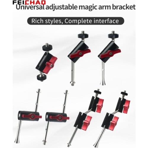 360 Tripod Magic Arm Dual Ballhead Articulating 1/4'' Screw Universal DSLR Camera Video Monitor Mount Adapter for Cage LED Light