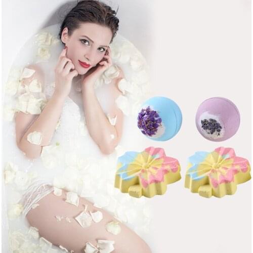 4pcs Exfoliation Anti-fatigue Skin Care Products Rainbow Bubble Ball Bath Salts Bombs Exfoliating Moisturizing Cleaning Soap