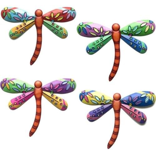 4Pcs Outdoor Wall Art Metal Wall Art for Living Room Dragonfly Wall Decor Ornament Metal Realistic Wall Ornament