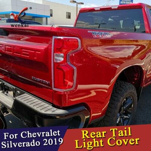 Car Auto Styling ABS Chrome For Chevrolet Silverado 1500 2019 2020 Rear Tail Lamp Light Cover Trim