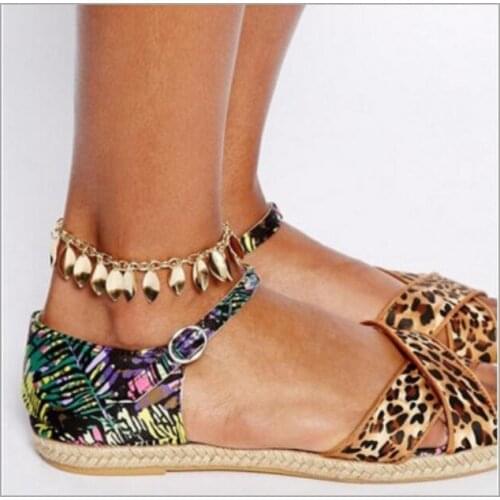Fashion Tassel Leaf Anklets High Quality Adjustable Stainless Steel Beach Foot Jewelry Leg Chain Ankle Bracelets Women S1861