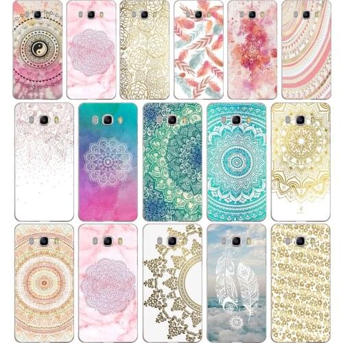 71SD gold mandala Soft Silicone Tpu Cover phone Case for Samsung j3 j5 j7 2015 2016 17 j2 prime j6 Plus 2018