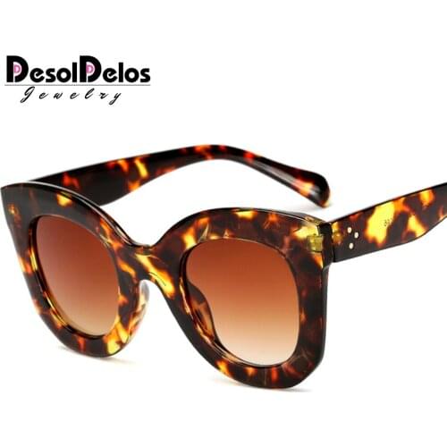 DesolDelos Brand Designer Women Square Retro Men Sunglasses 2018 Fashion Oversided Lady Leopard Frame New Eyewear G204