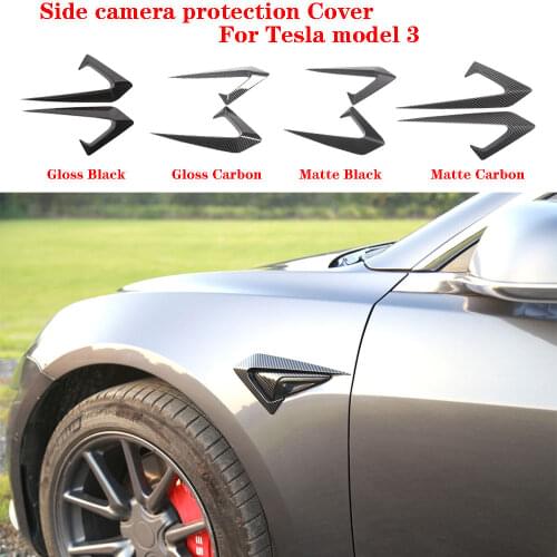 For Tesla model 3 Carbon fiber ABS Side camera protection cover Trim 2PCS/ SET 2017-2021