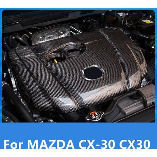 For MAZDA CX-30 CX30 machine Strip Strip front face decoration Bright strip engine cover Carbon fiber engine protection cover