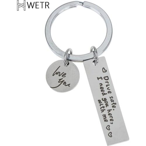 Drivers Gifts Drive Safe Dad I Love You Wing Charm Engraved Key Chain Ring Daddy Keychain Fathers Day Thanksgiving Presents