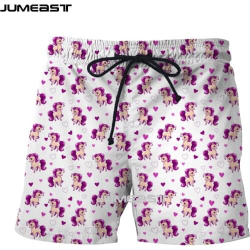 Jumeast Brand Men/Women 3D Printed Cartoon Little Pony Shorts Trunks Quick Dry Beach Casual Sweatpants Short Pants