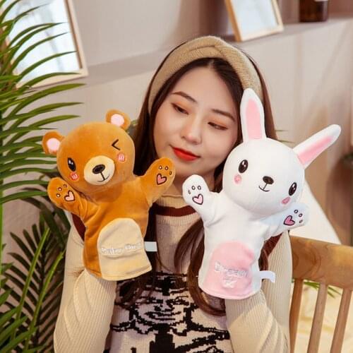 Theater Doll Toys Plush Storys Parent-Child Interaction Animal Storytelling Open Mouth Plush Finger Puppet Children Toys