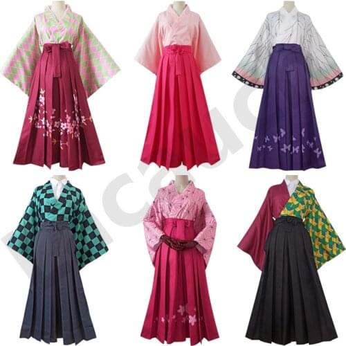 Demon Slayer Kimetsu No Yaiba Tanjiro Nezuko Zenitsu Shinobu Giyuu Tomioka Mitsuri Kanroji Cosplay Costume Demonias Anime Kimono