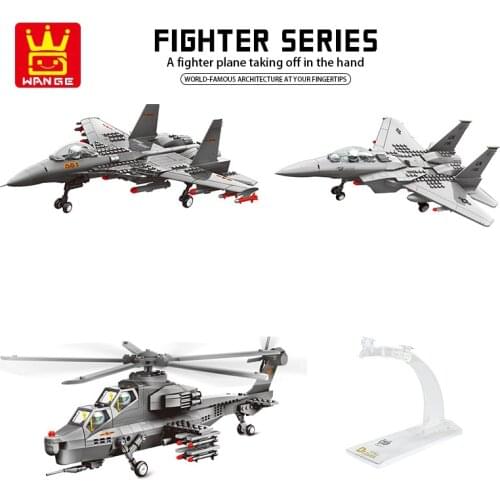Bricks Fighter Warplane Blocks Toys Model aircraft Children Gift Wange Military Sky War MOC DIY Toy for Kids Army airplane