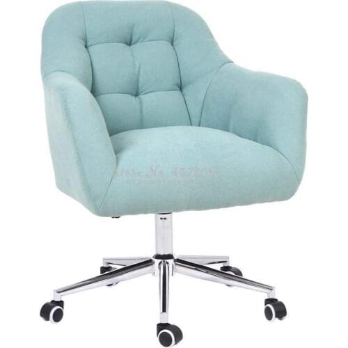 Computer Chair Household Comfortable Fabric Sofa Chair Leisure Bedroom Desk Chair Lifting Rotary Office Net Red Chair