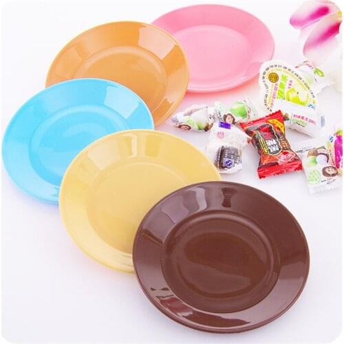 Round Solid Color Snack Small Plate Candy Fruit Dish Decorative Tray Trinket Dish Table Bowl Tableware