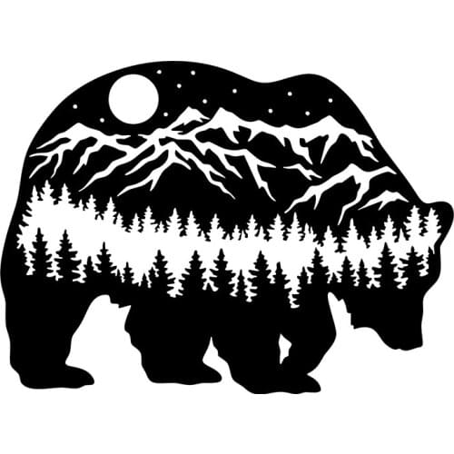 Small Town Brown Bear Fashion Creative Vinyl Sticker Handsome Animal Car Stickers Decoration