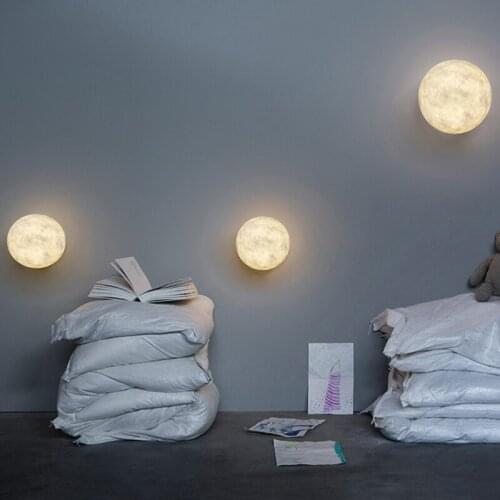 Moon wall lamp Nordic living room decoration lamps simple and creative moon lamp study bedroom bedside wall lamp