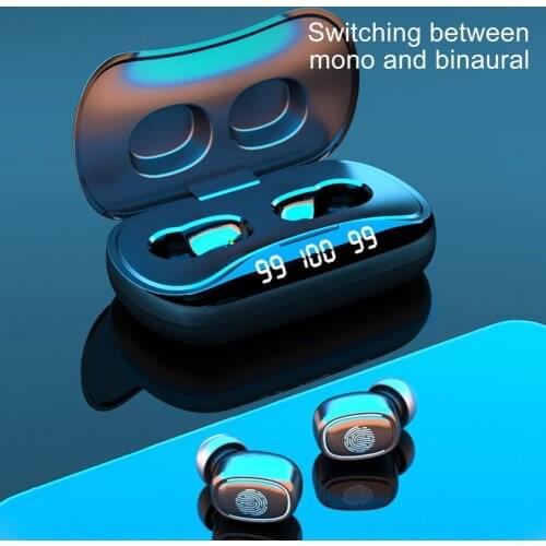 1 Pair 210S In-Ear Touch Screen HD Stereo TWS Bluetooth 5.1 Earphone Wireless Headset for Outdoor Sports