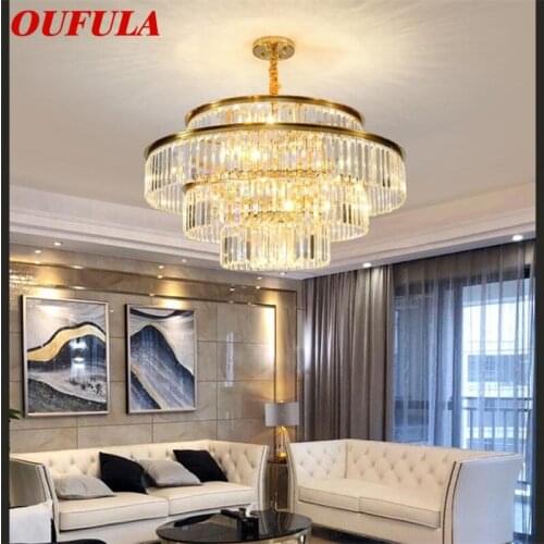 Hongcui Chandelier Gold Luxury Pendant Lamp Postmodern LED Lighting Fixture for Home Living Dining Room