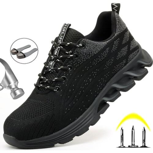 Steel Toe Shoes Work Boots Indestructible Safety Shoes Men Puncture-Proof Industrial Shoes Work Sneakers Men Protective Shoes