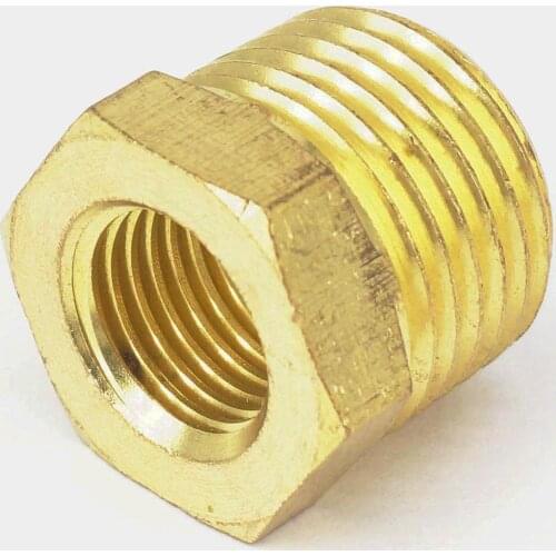 1/2" NPT Male x 1/4" NPT Female Reducing Bushing Brass Pipe Fitting Connector Adapter Air Gas Fuel Water Pressure 229 PSI
