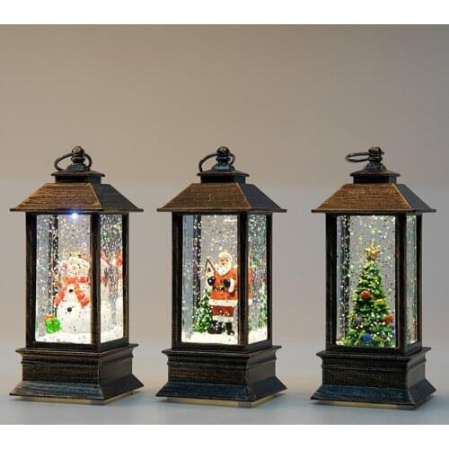 Christmas Luminous Endoscope Water Injection Small Wind Lantern Desktop Ornaments Christmas Tree Scene Layout Decoration