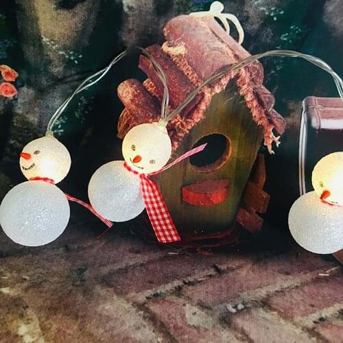 Christmas Decoration Scarf Mini Snowman Battery Operated Decorative 1.5M 10L Fairy Led String Lights Outdoor