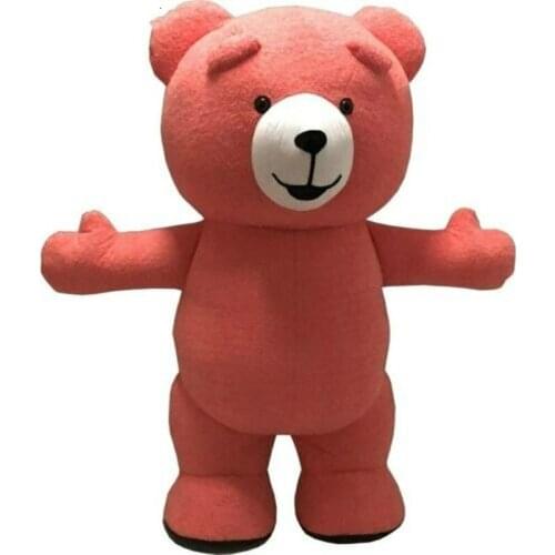 Rose Red Inflatable Teddy Bear Mascot Costume Suit Cosplay Dress Adult 1.5-1.8m Event Apparel Cartoon Character Birthday Clothes