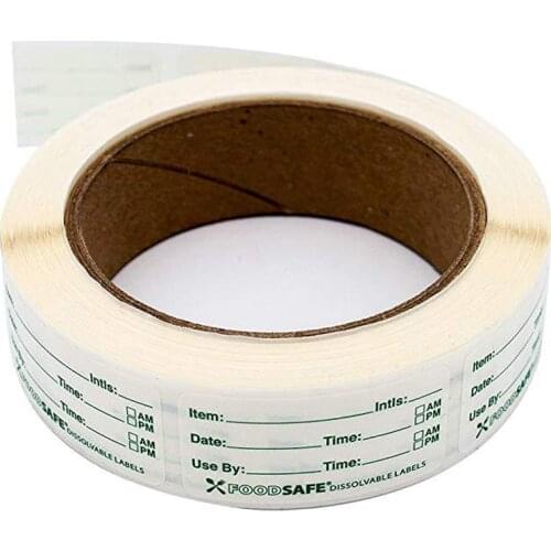 250pcs 1 x 2'' Self-Adhesive sticker Removable Freezer Food Labels stickers Easy Clean dissolvable Food Storage Freezer sticker