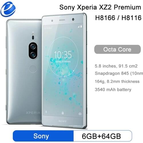 Sony Xperia XZ2 Premium H8166 Dual Sim Mobile Phone 4G LTE 5.8" Snapdragon 845 Octa Core 6GB RAM 64GB ROM NFC Original Cellphone