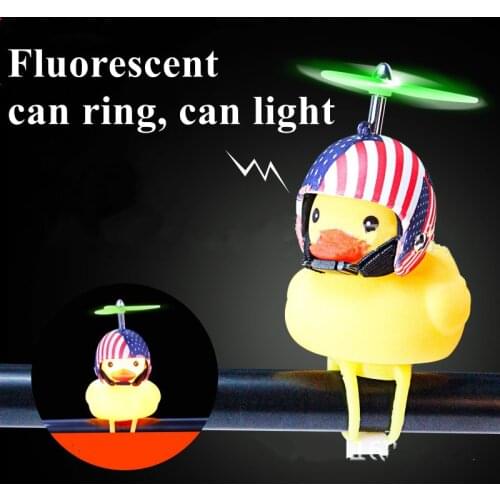 Luminous Airscrew Helmet Standing Duck Broken Wind Small Yellow Duck Light Set Bike Motor Riding Cycling Lights Bike Accessories