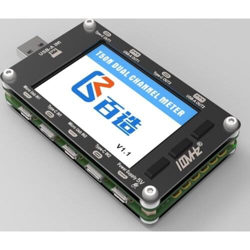 T50N dual color screen USB voltage current power capacity meter, QC2.0 QC3.0 PD test