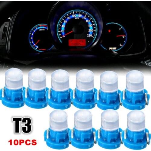 10pcs Universal T3 Wedge LED Bulb Cluster Instrument Dash Climate Base Lamp car light assembly Blue Car interior accessories