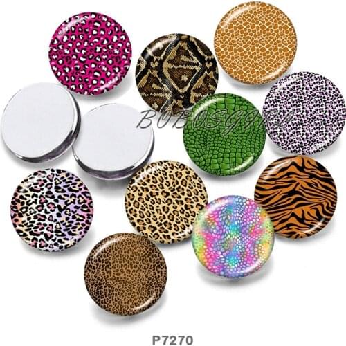 Animal Pattern Leopard 12mm18mm 20mm Snap button jewelry DIY Bracelet Round photo glass cabochons P7270