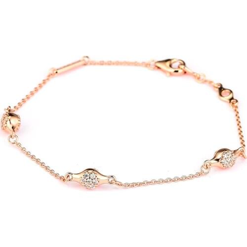 CKK 925 Sterling Silver Modern Love Rose Gold Bracelets For Women Original Jewelry Making Anniversary Gift