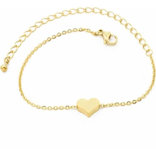 Peach Heart Charm Bracelet For Women Rose Gold Pulsera Jewelry Stainless Steel Chain Armbanden Bijoux Femme Bridesmaid Gifts