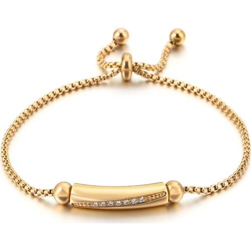 Creative fashion CZ Stones long bracelet zircon geometric bracelet female adjustable ladies jewelry