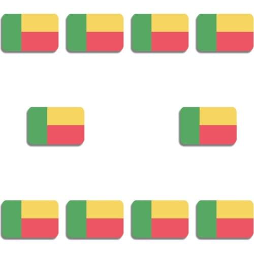 10Pcs/Lot Benin Acrylic Flag Brooch Pin Flag Large Badge Hat Backpacks Jeans Accessory Jewelry Gift