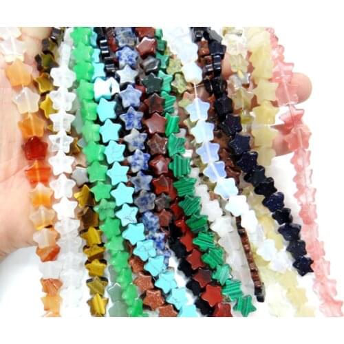 12*12mm Natural stone agate Opal Quartz Turquoise Five-pointed star spacer beads for Diy Jewelry Making Bracelet Necklace 20pcs